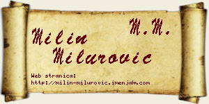 Milin Milurović vizit kartica